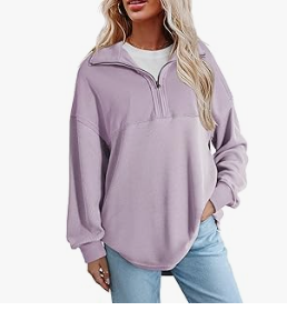 Women's Pastel Quarter-Zip Pullover