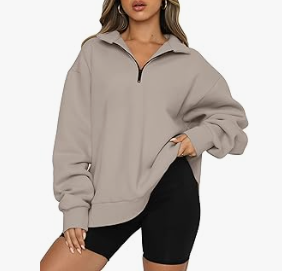 Women's Oversized Quarter Zip Sweatshirt