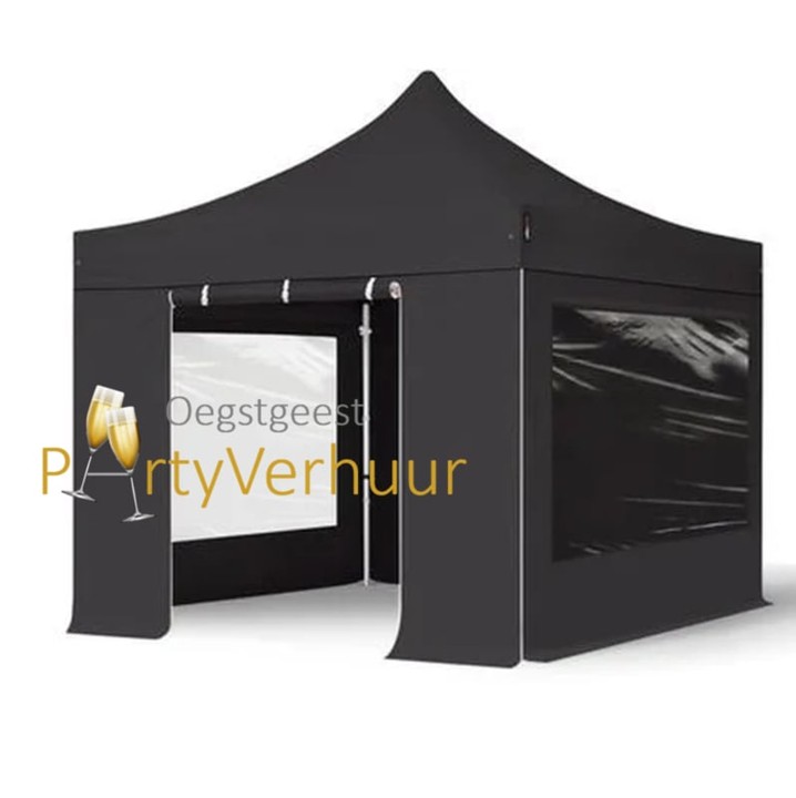 Grizzly easy up partytent 3 x 3 zwart