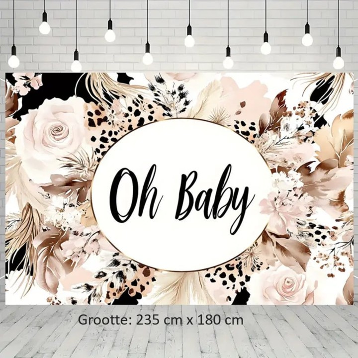 Stijlvolle Babyshower achterwand
