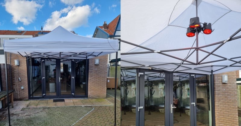 Partytent wit 3x3 Partyverhuur Oegstgeest