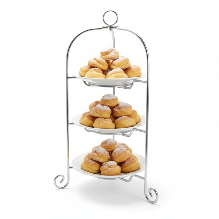 Inklapbare etagere zilverkleurig