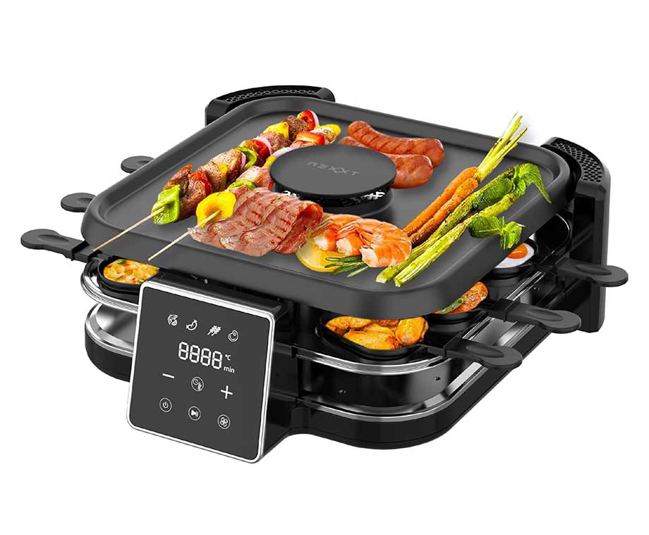 Gourmetstel 8 pers. met luchtafzuiging