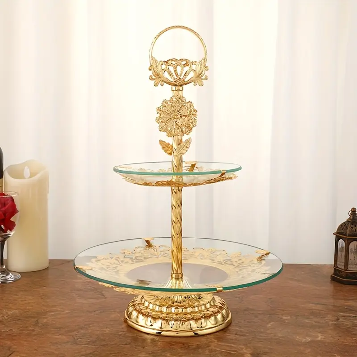 Etagere rond goudkleurig