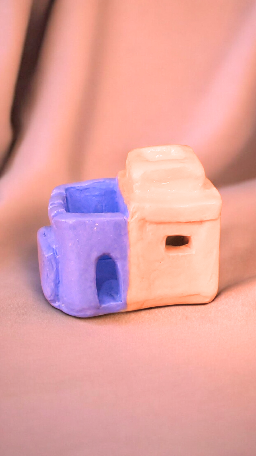 Miniature House (Orange/Purple)