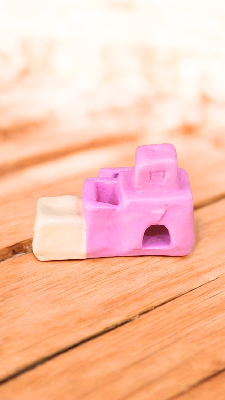 Miniature Clay House (Pink/Peach)
