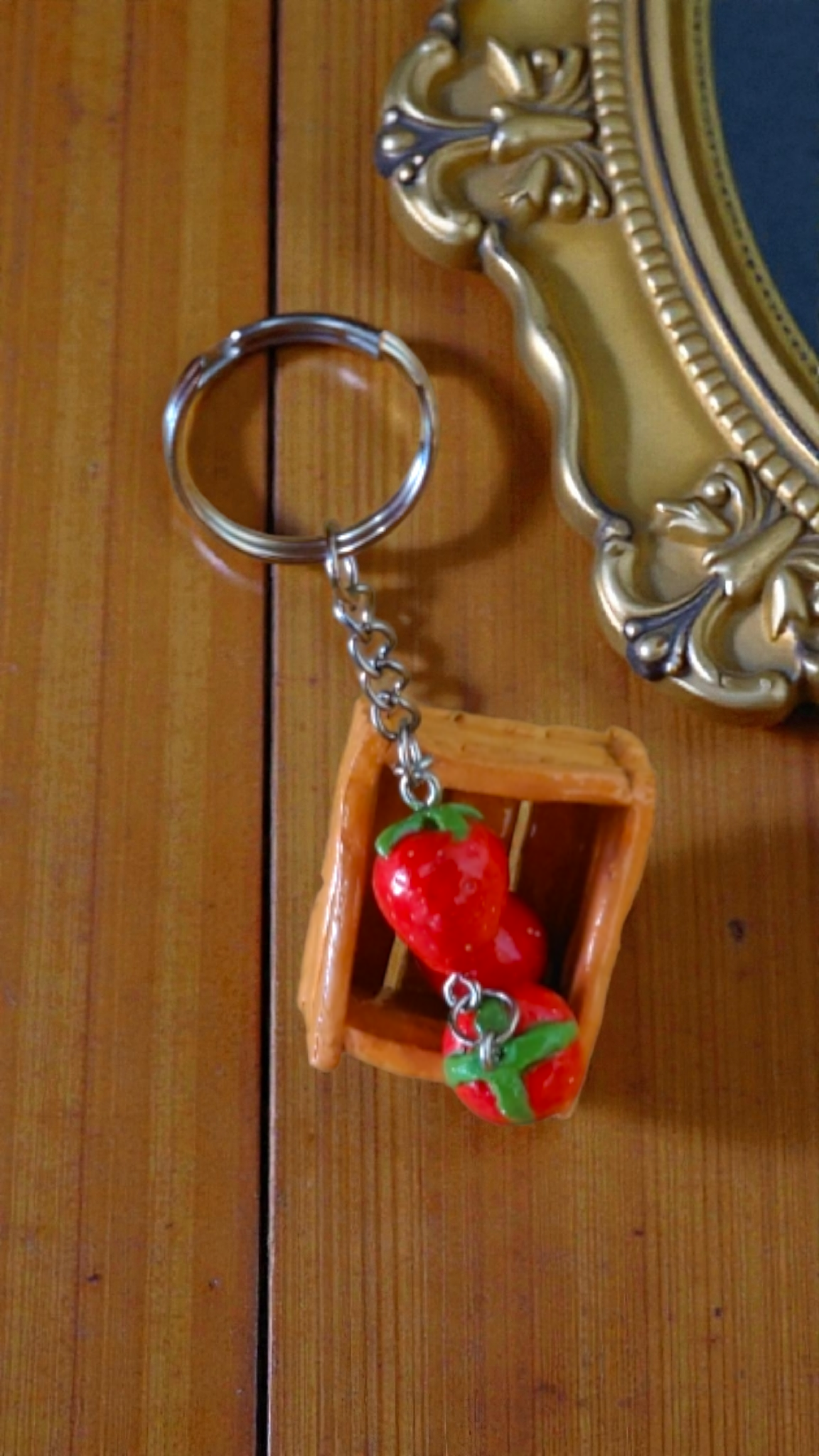 Strawberry Crate Keychain