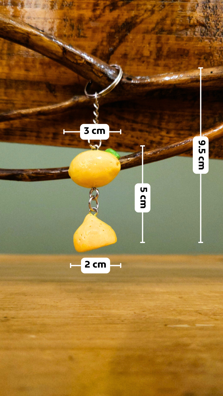 Lemon-themed keychain