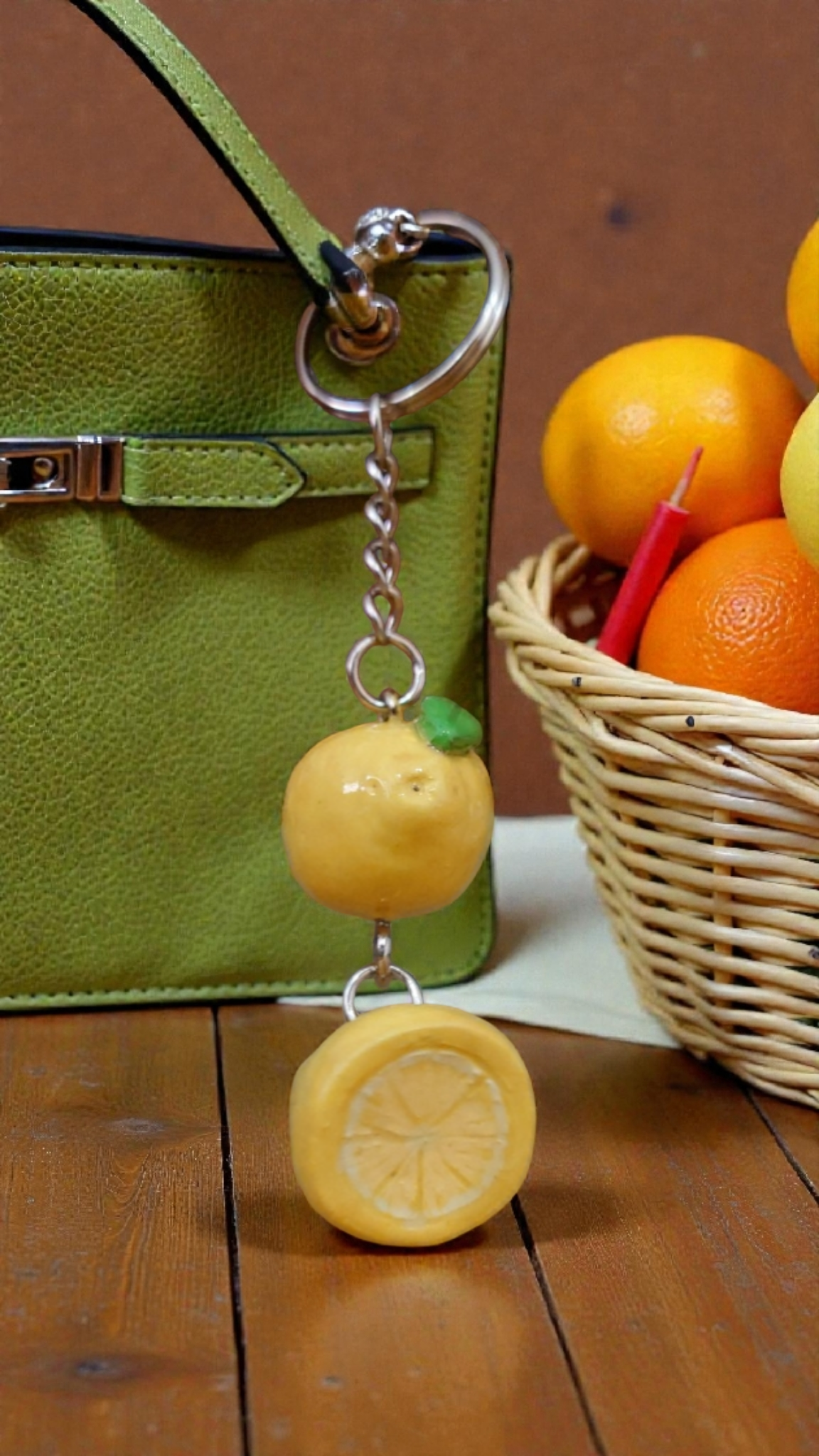 Lemon-themed keychain