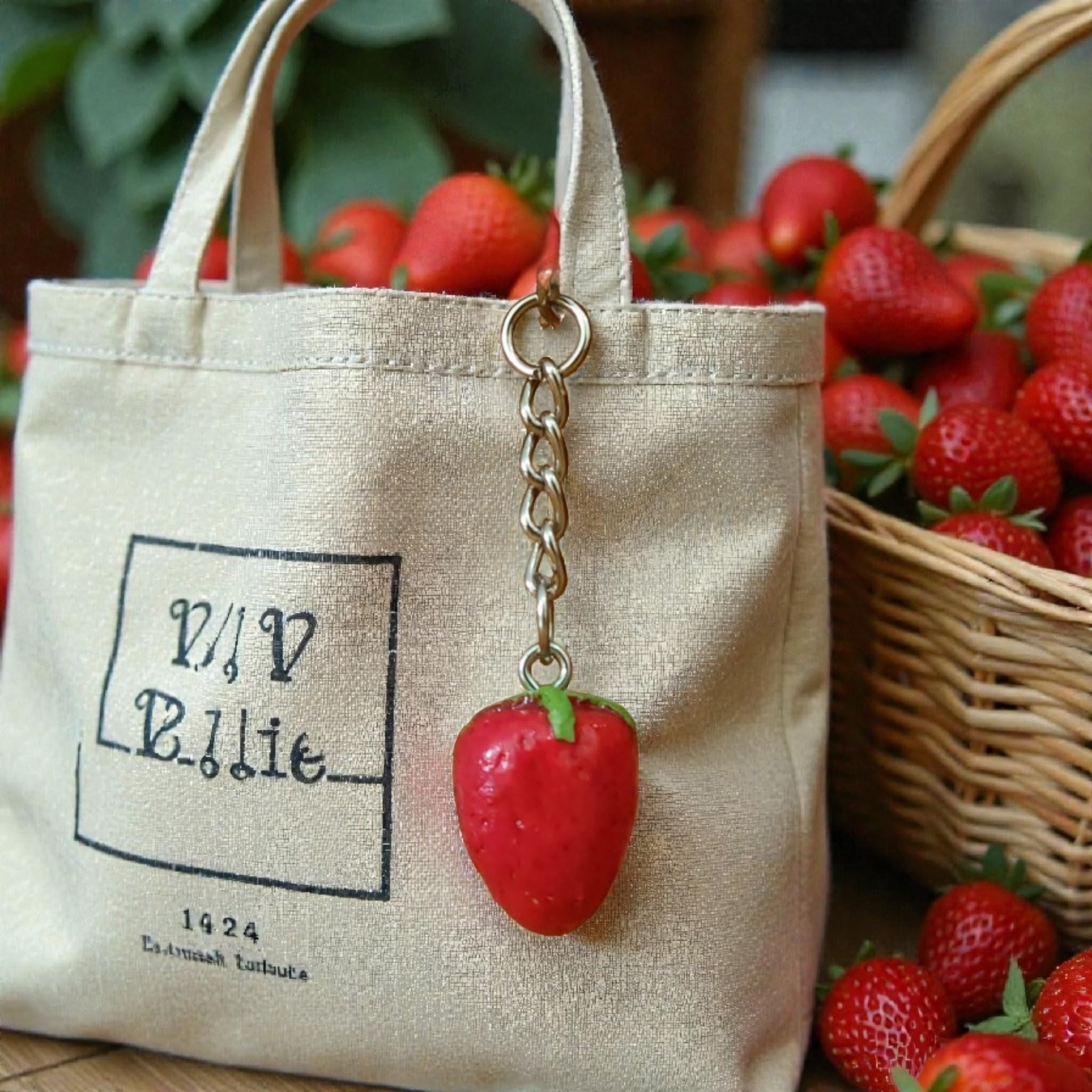 Strawberry Keychain Charm