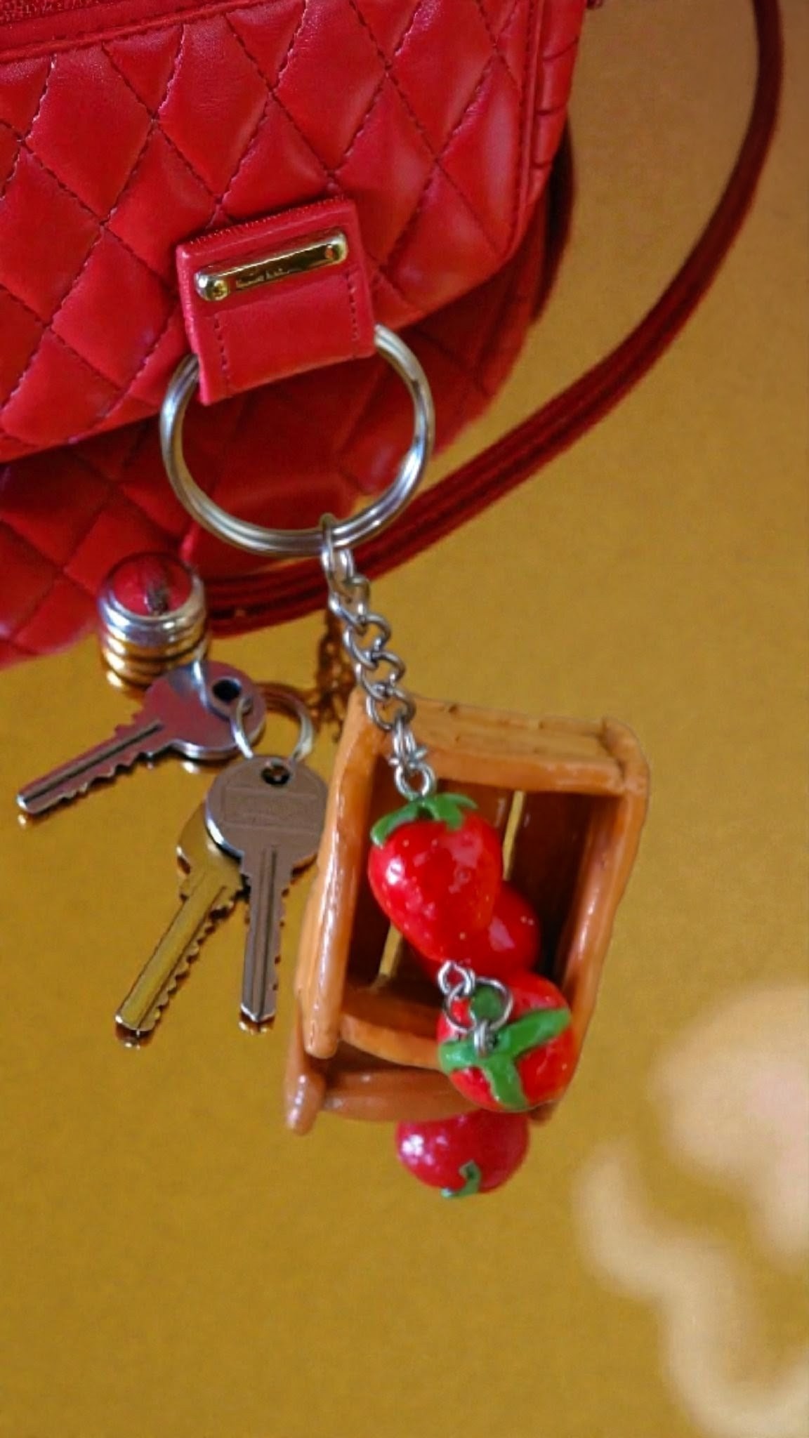 Strawberry Crate Keychain