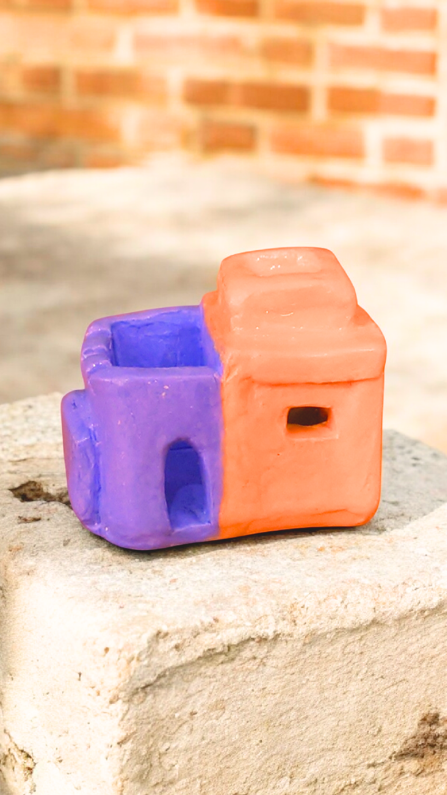 Miniature House (Orange/Purple)