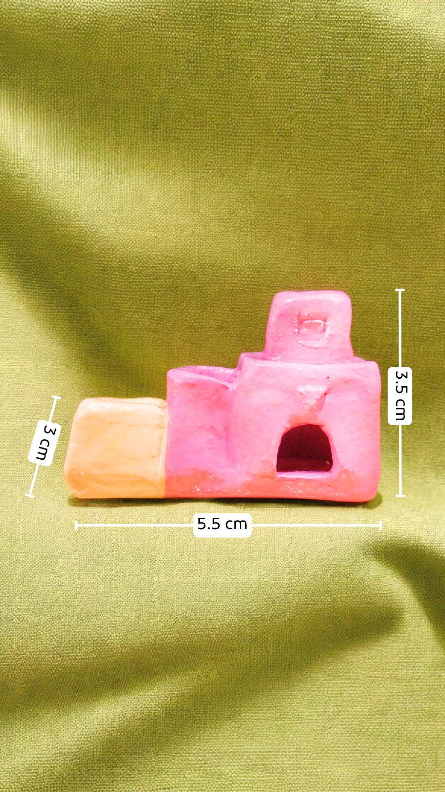 Miniature Clay House (Pink/Peach)