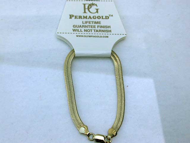 Elegant Gold Plated Herringbone Bracelet 