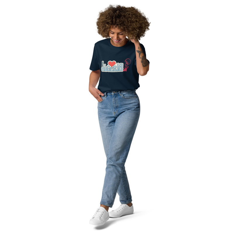 Unisex organic cotton t-shirt i love algeria