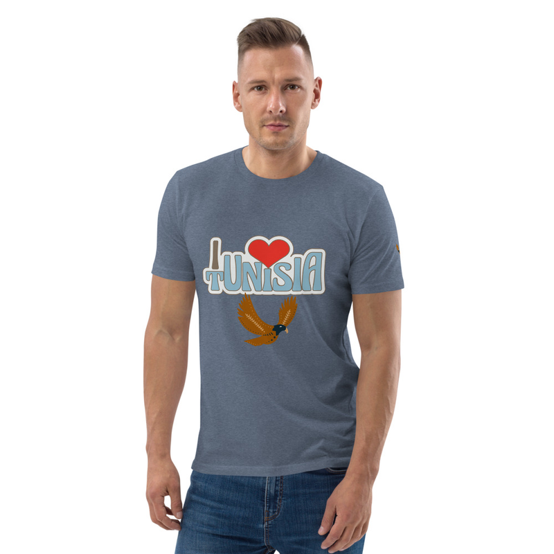 Unisex organic cotton t-shirt i love tunisia