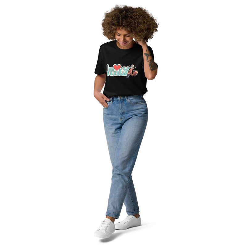 Unisex organic cotton t-shirt I LOVE ITALIA