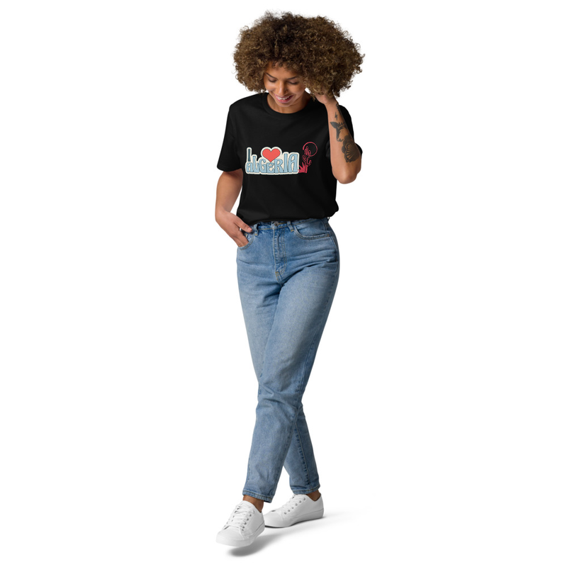 Unisex organic cotton t-shirt i love algeria