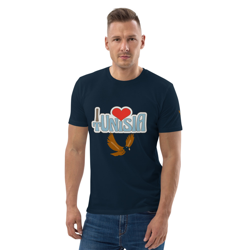 Unisex organic cotton t-shirt i love tunisia