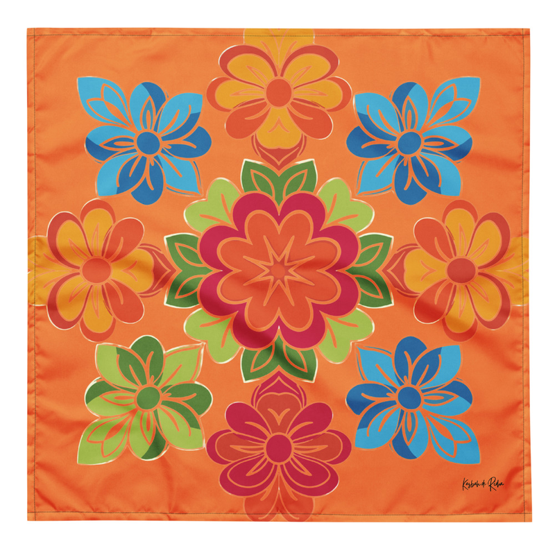 Foulard carré Flower power