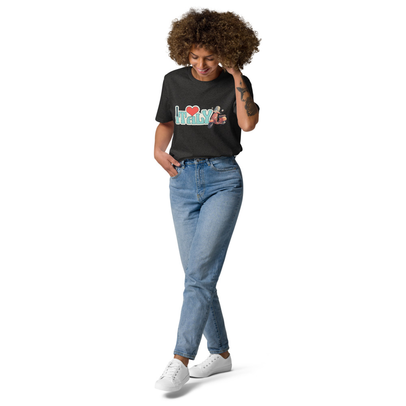 Unisex organic cotton t-shirt I LOVE ITALIA