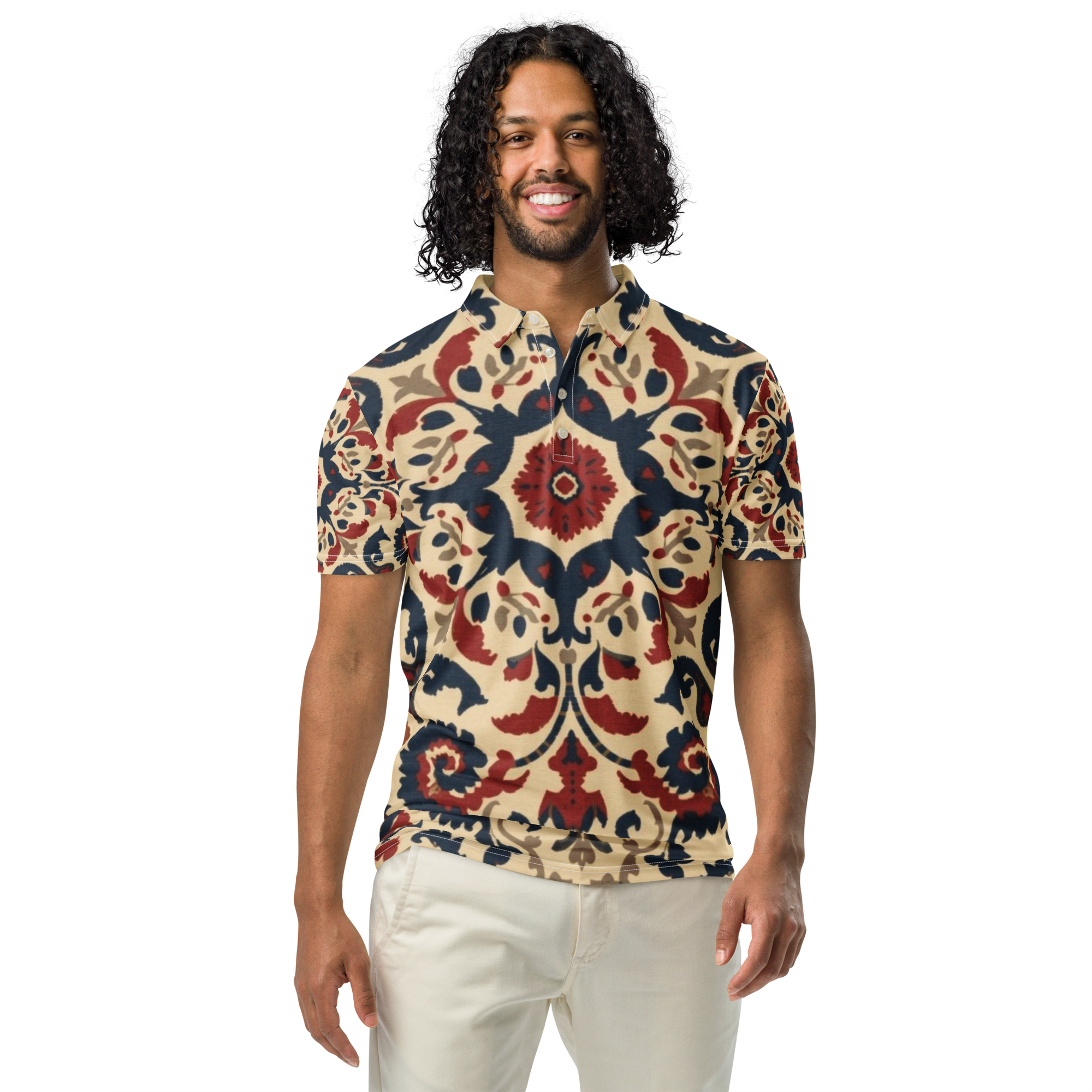 Polo slim homme à motif amazigh 01
