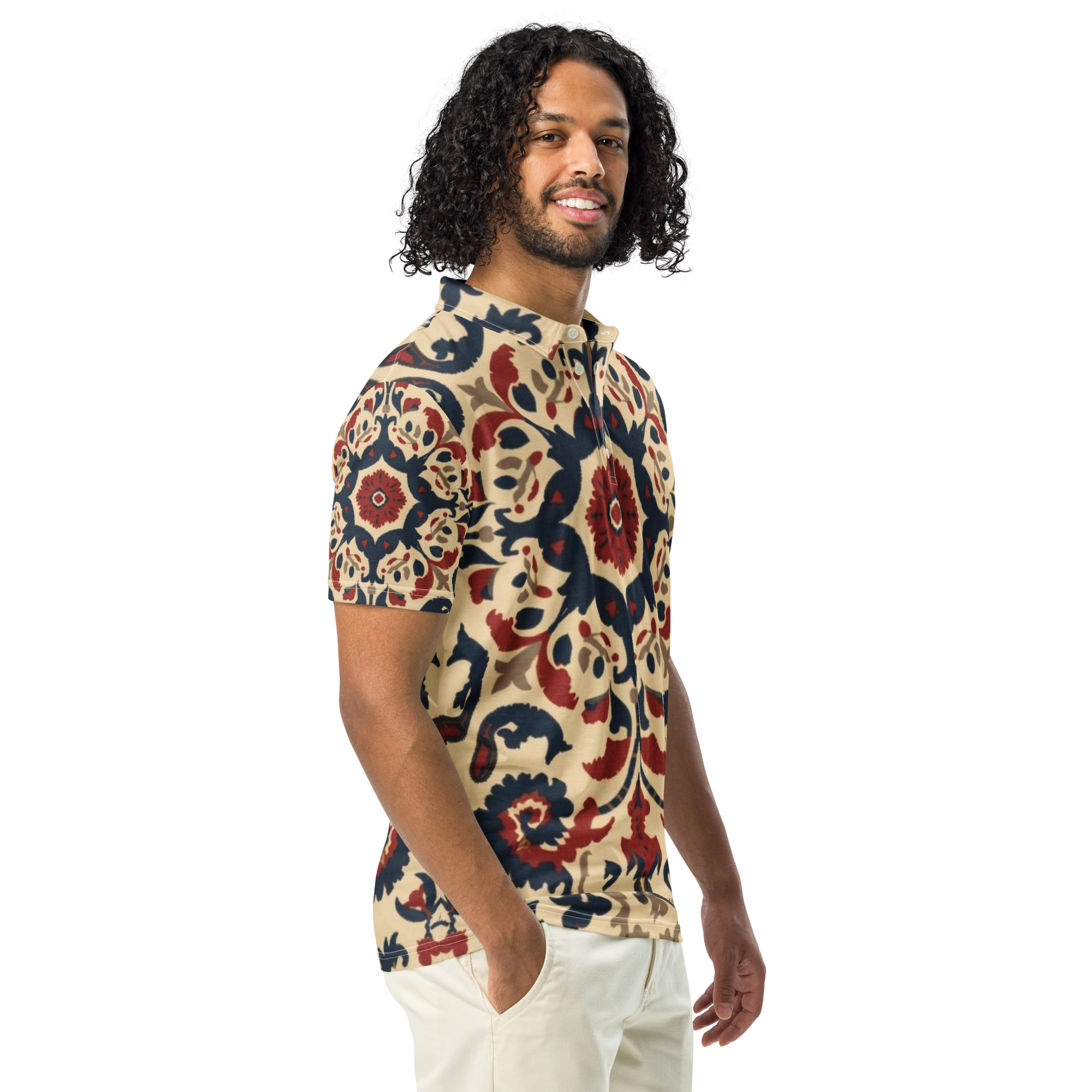 Polo slim homme à motif amazigh 01