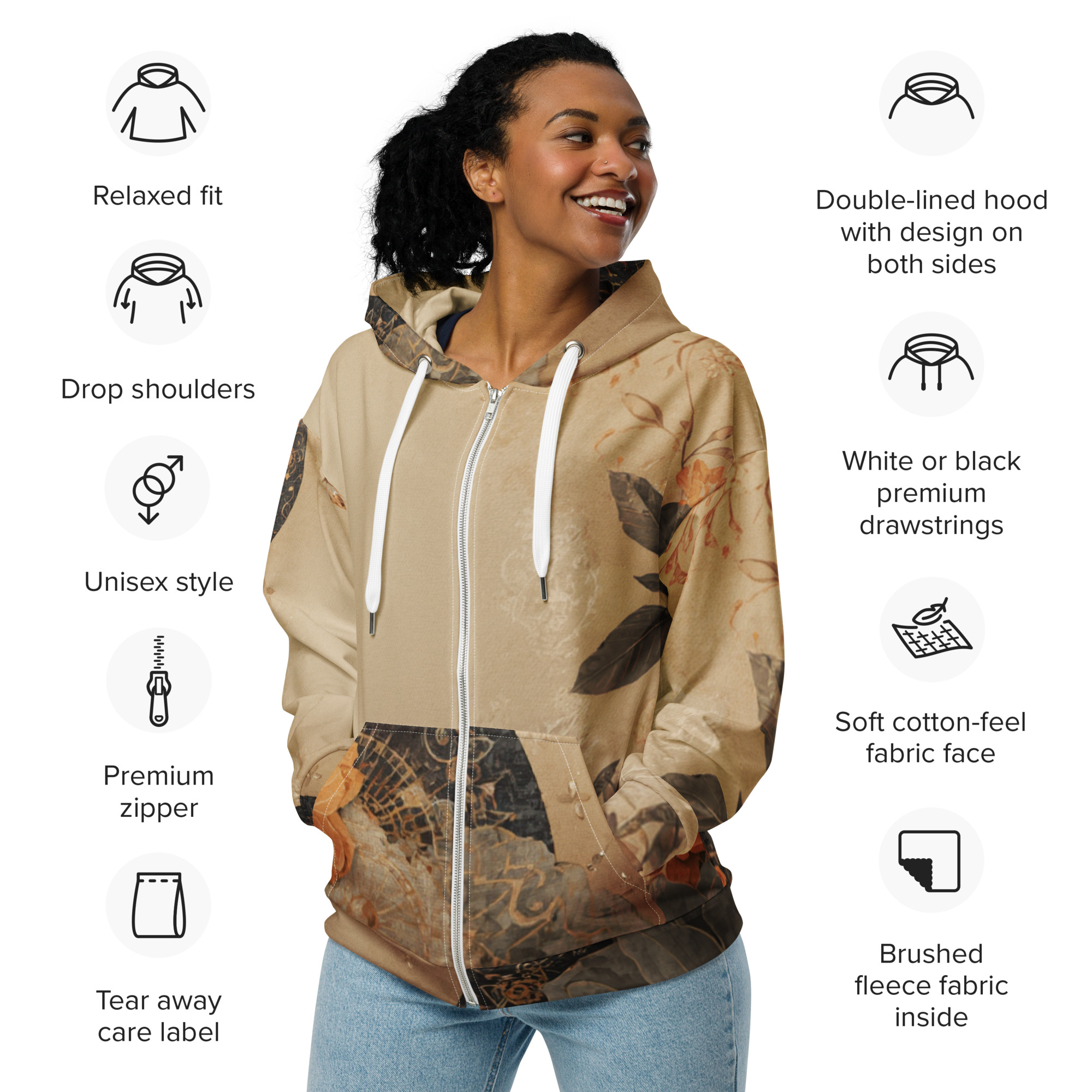 Sweat à capuche Unisex Sienna Poetry