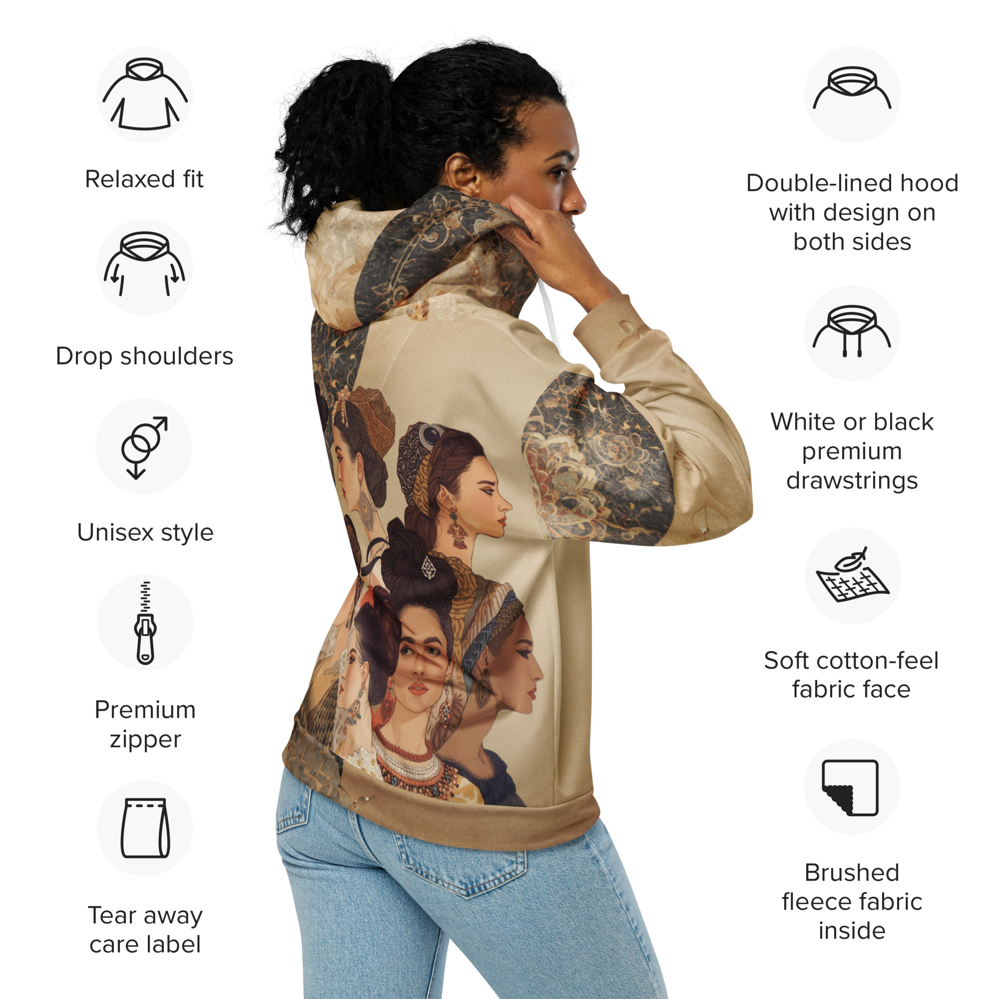 Sweat à capuche Unisex Sienna Poetry