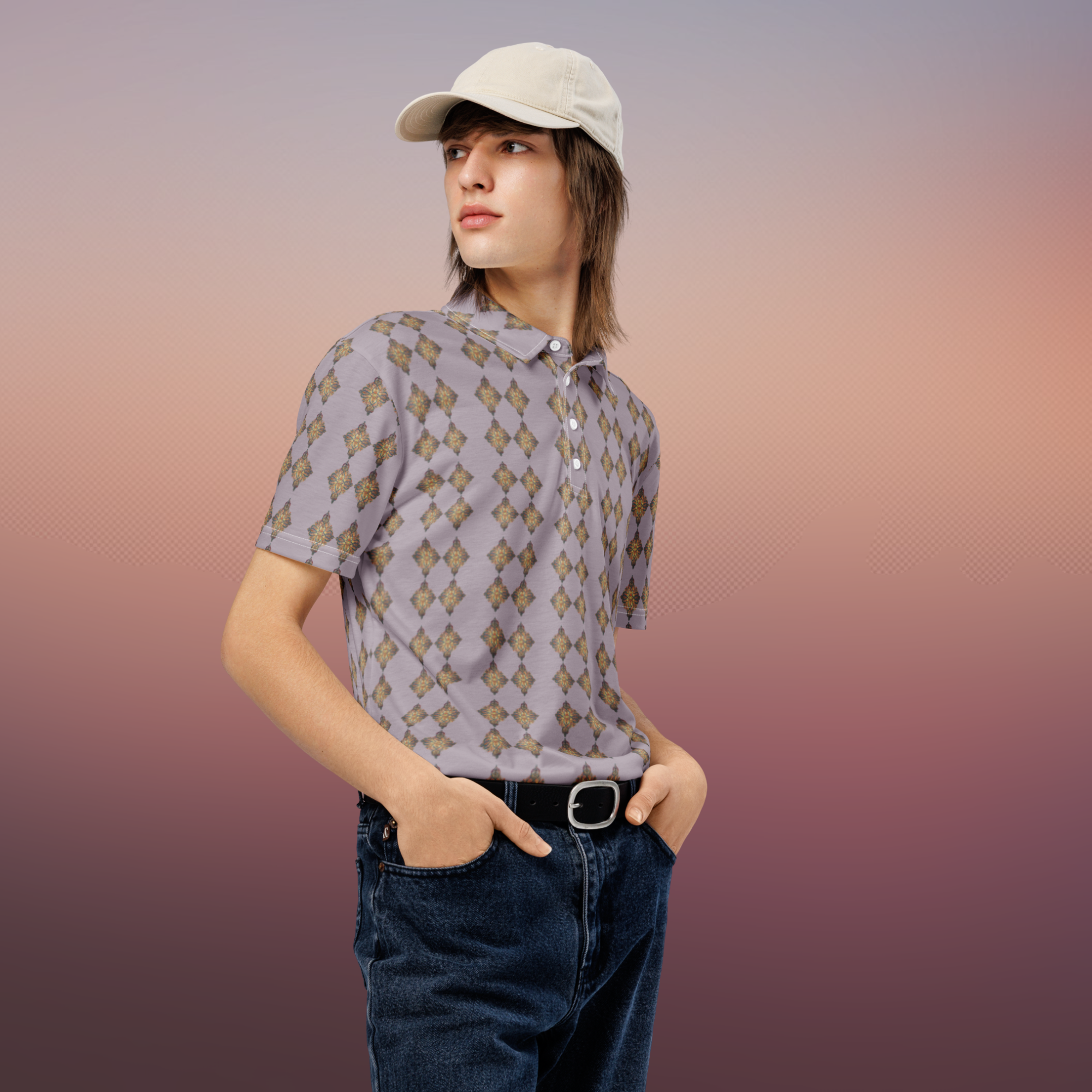 Polo homme à imprimés amazigh 04