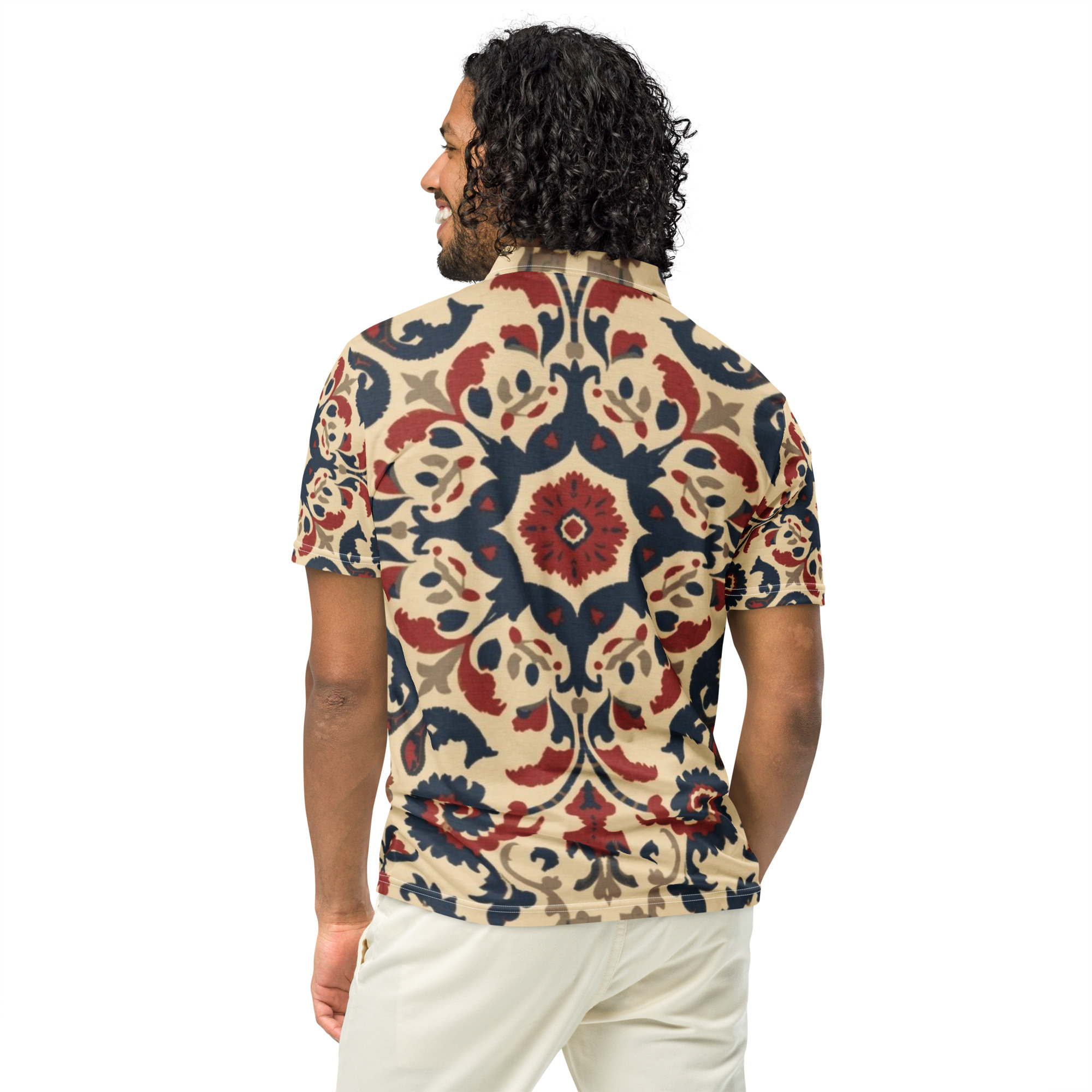 Polo slim homme à motif amazigh 01