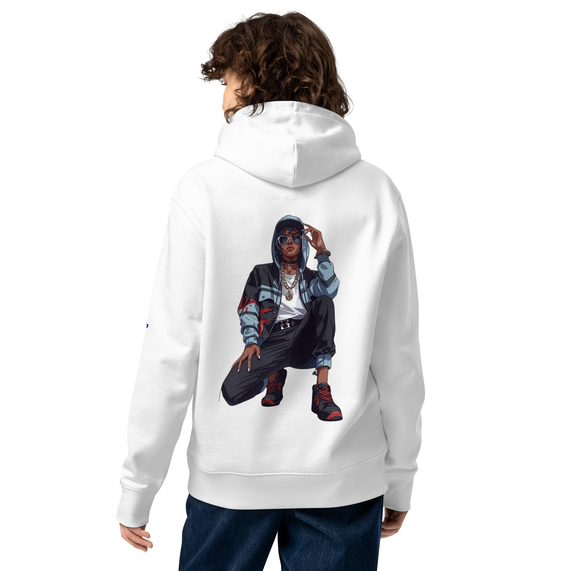 Sweat à capuche blanc city girl 2