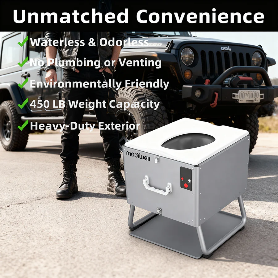 Modiwell PT-830 Waterless Dry Flush Toilet 450lb Support