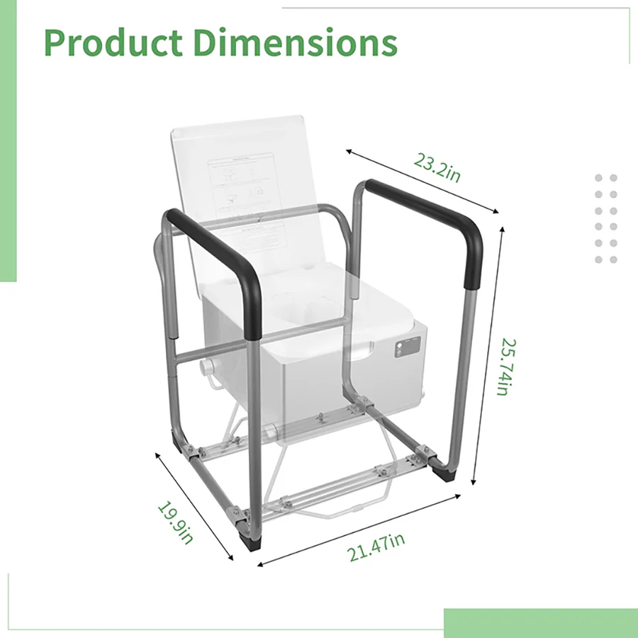 Modiwell LE-310 Dry Flush Toilet Safety Rail | Stable Support