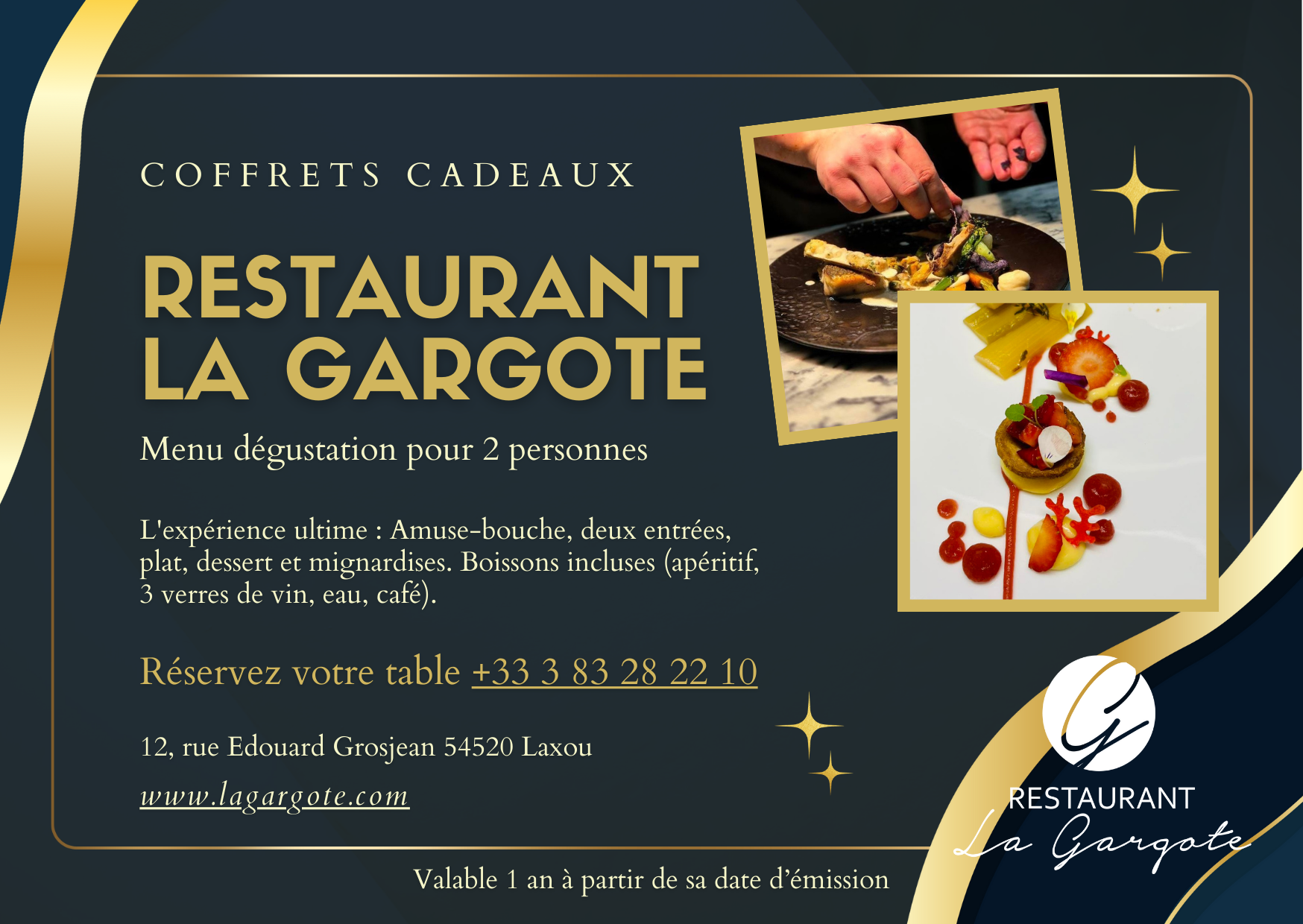 Menu dégustation pour 2 personnes