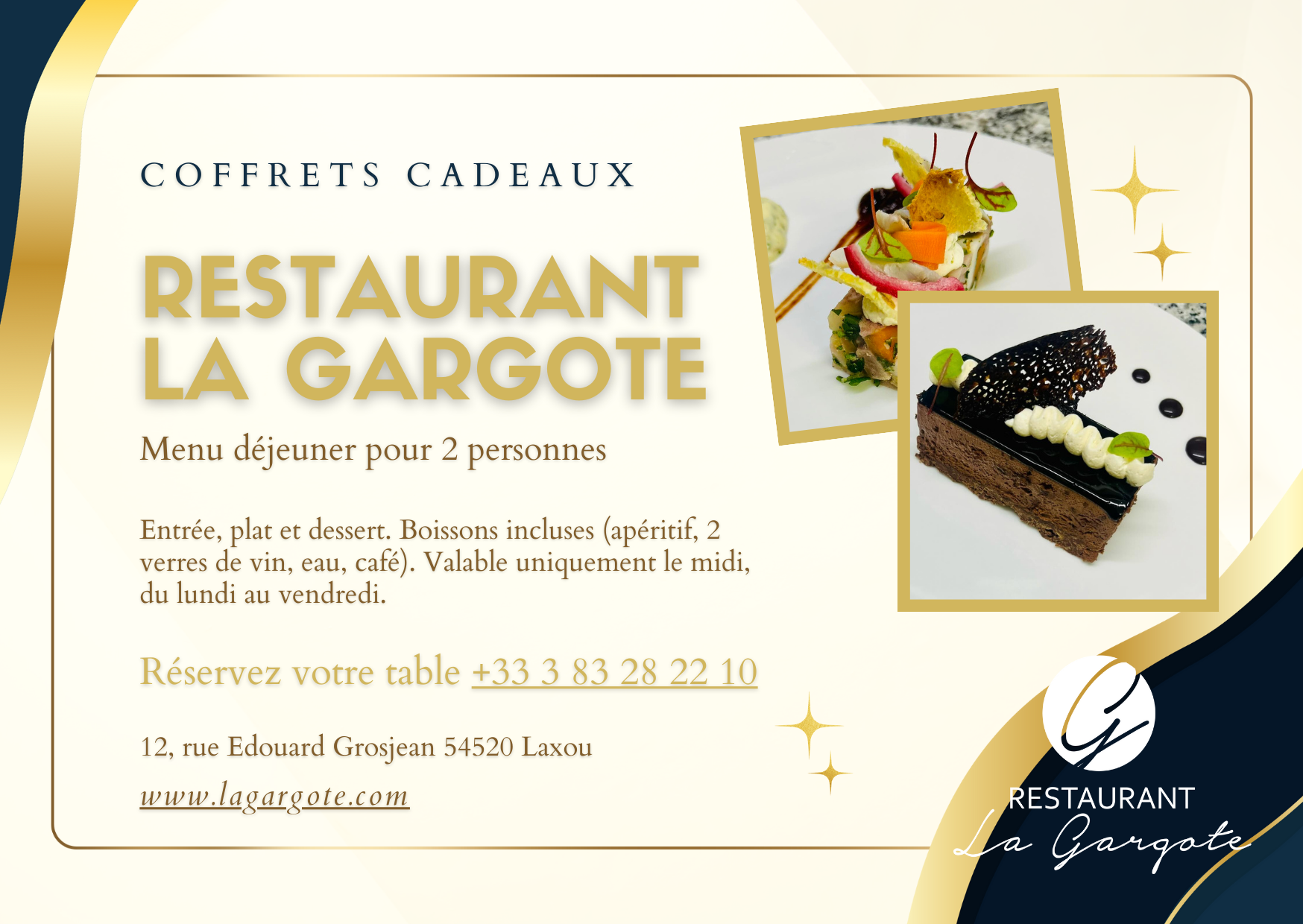 Menu déjeuner pour 2 personnes