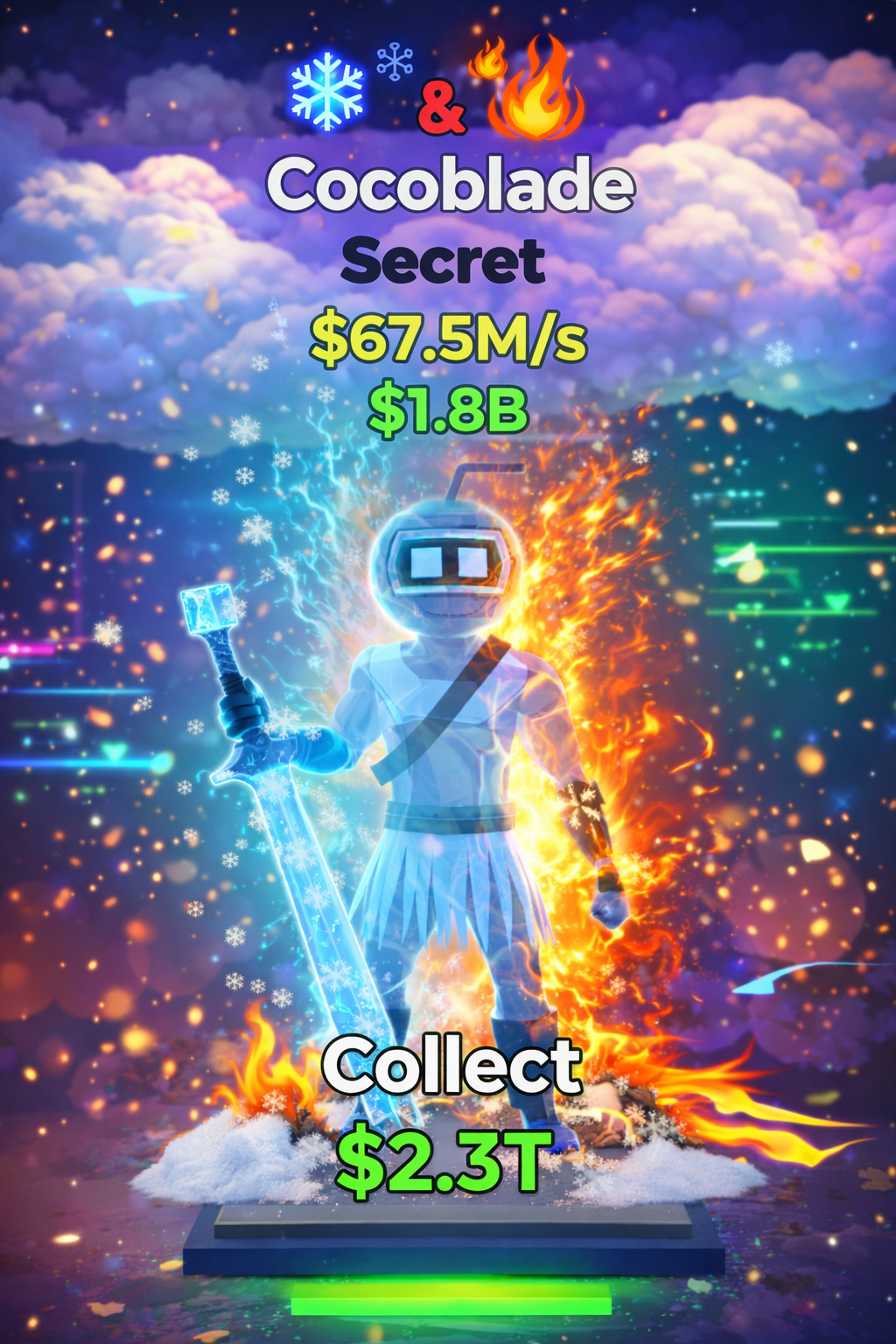 Cocoblade Ice & Fire (Secret) ⚫  $67.5M/s 💰 | Valeur : $1.8B