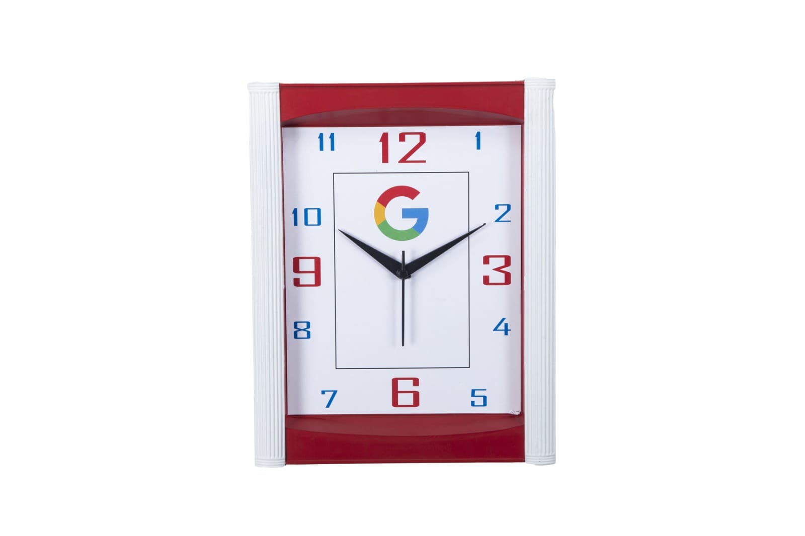 Rectangular Wall Clock with Google Logo