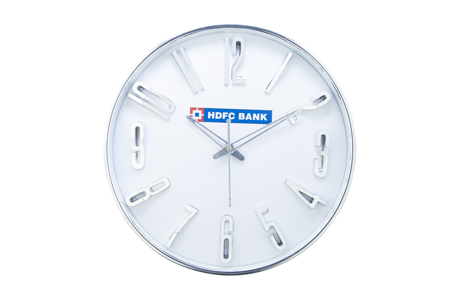 Wall clock with HDFC Bank logo