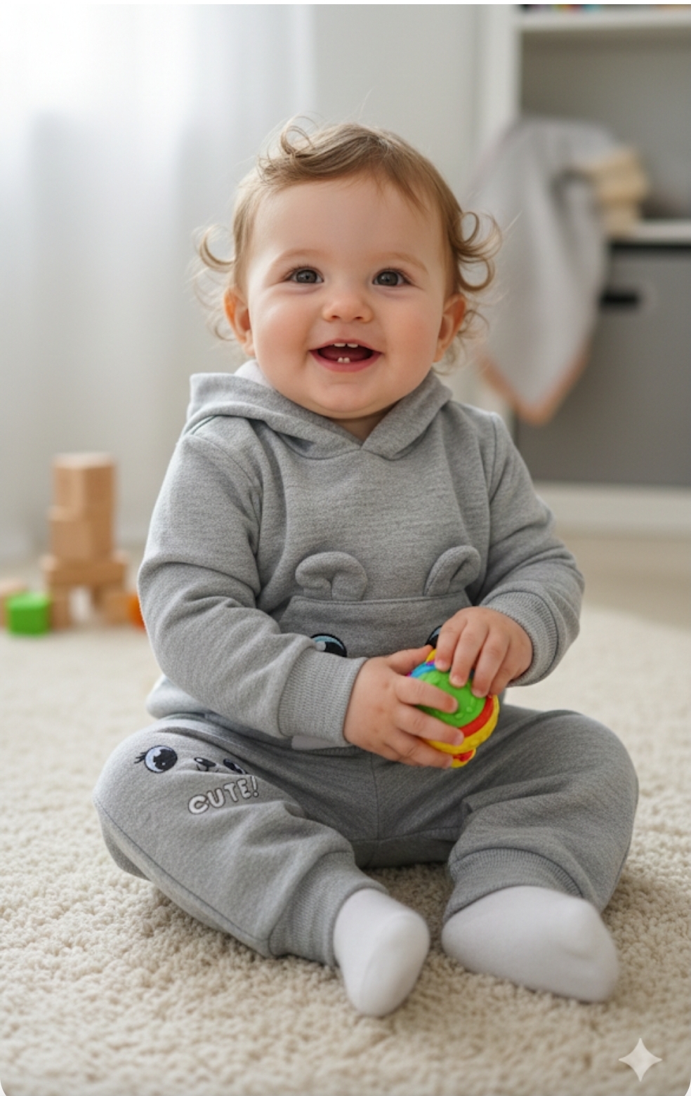 Conjunto Infantil Ursinho Cinza