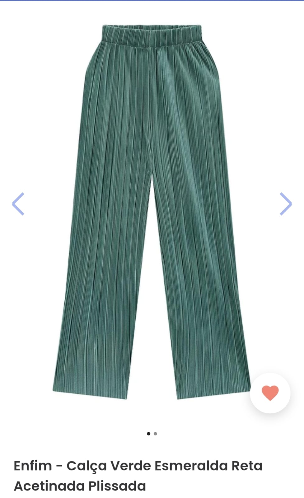 Calça Reta  Plissada