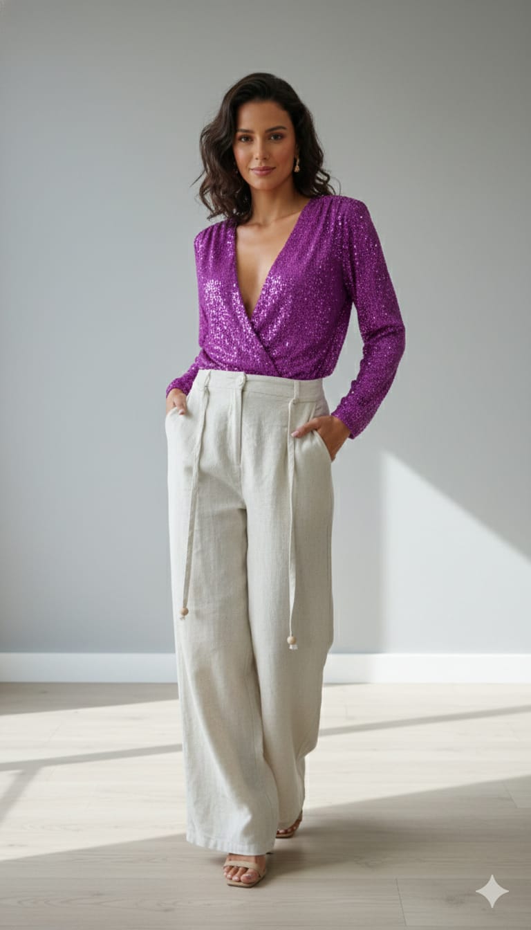 Body de Paetês Rosa