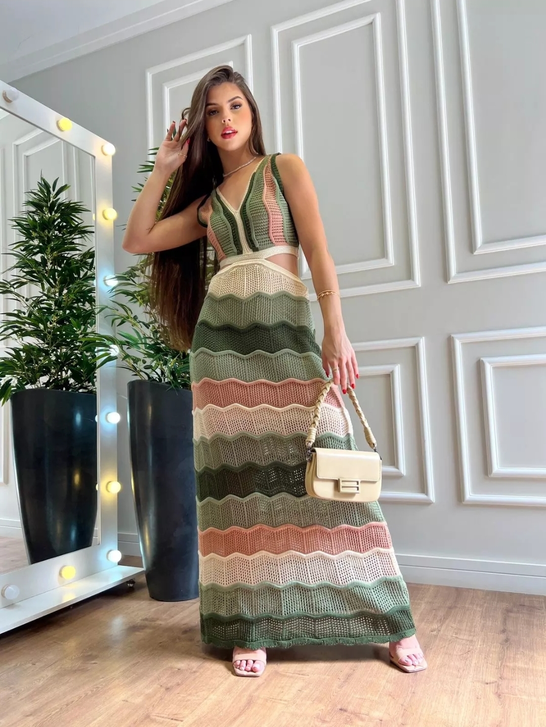 Vestido em tricot longo