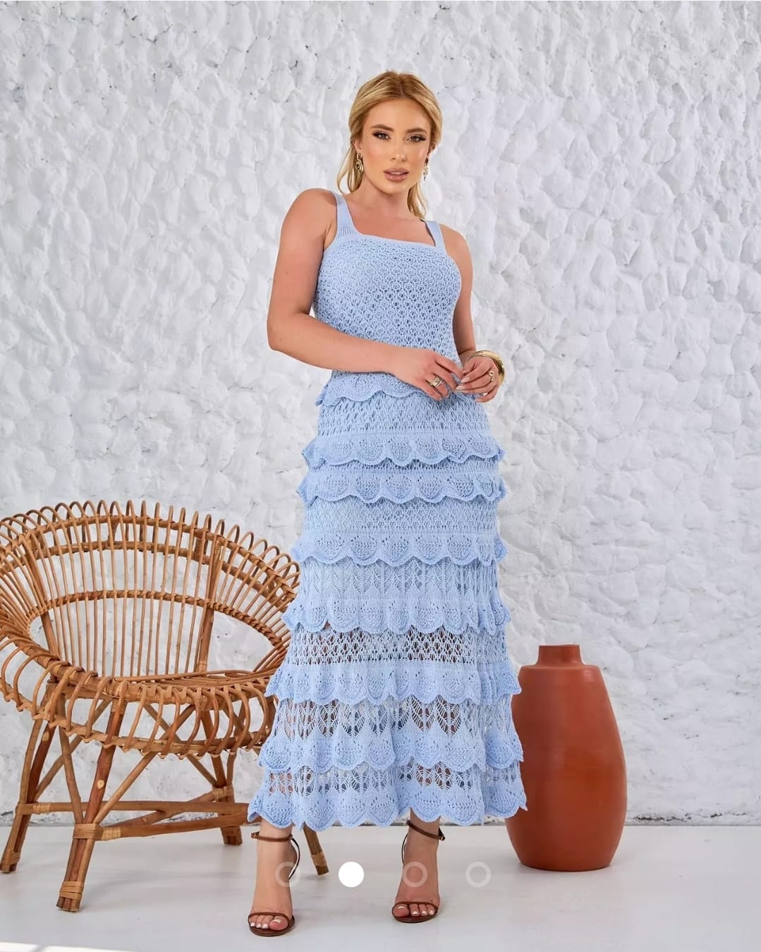 Vestido midi em tricot