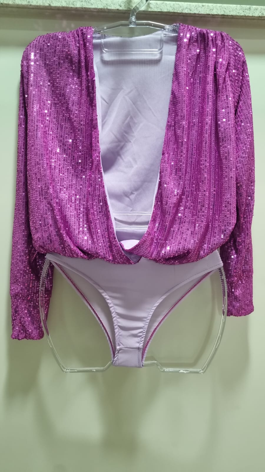 Body de Paetês Rosa