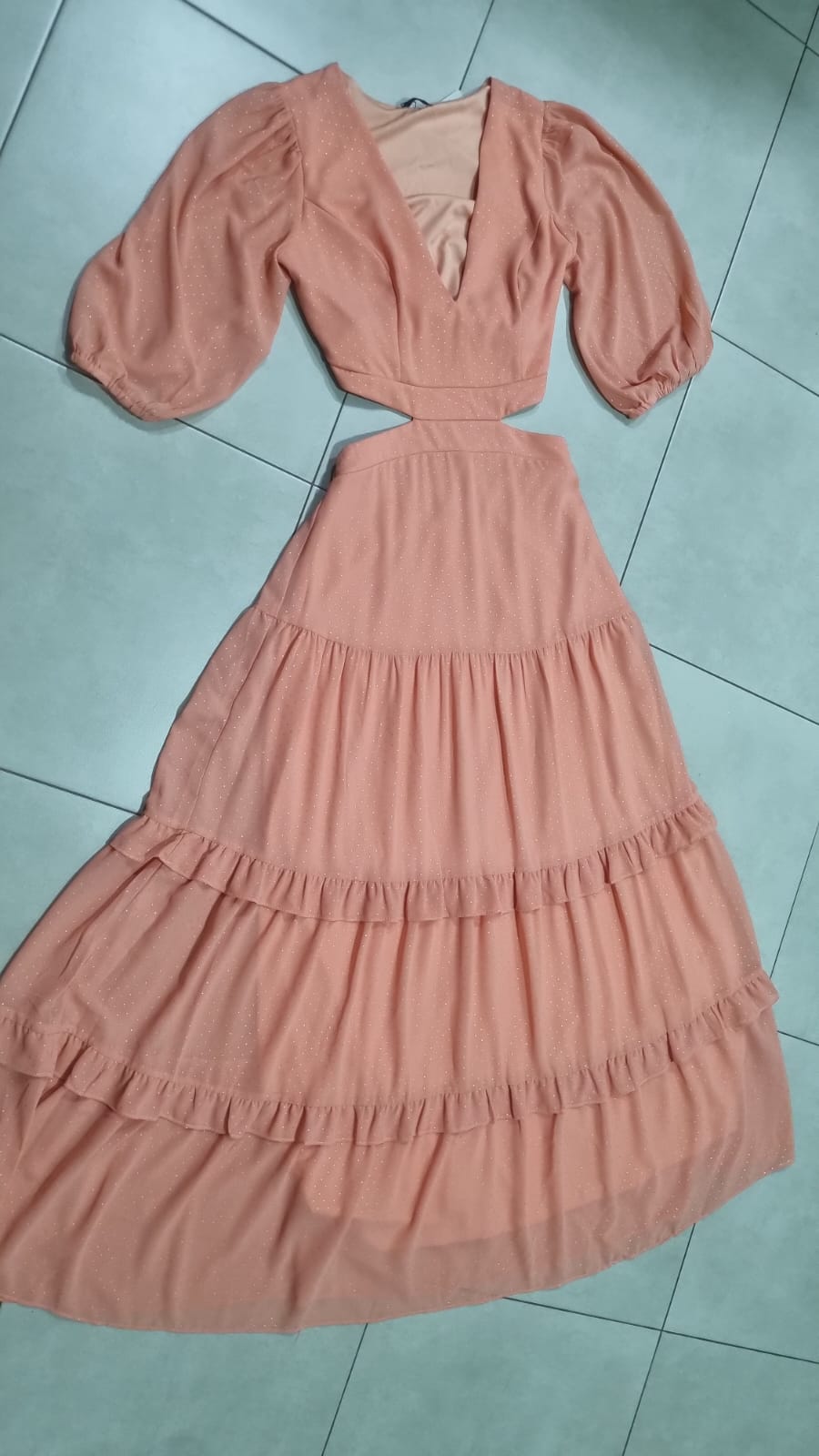 Vestido Longo Saia de Babados