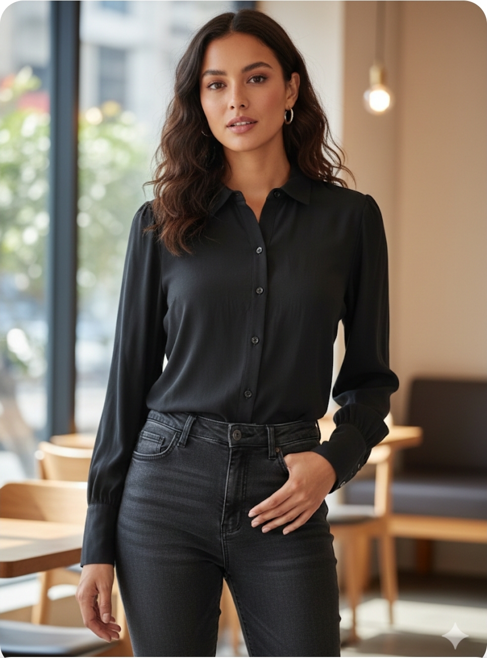 Camisa feminina manga longa