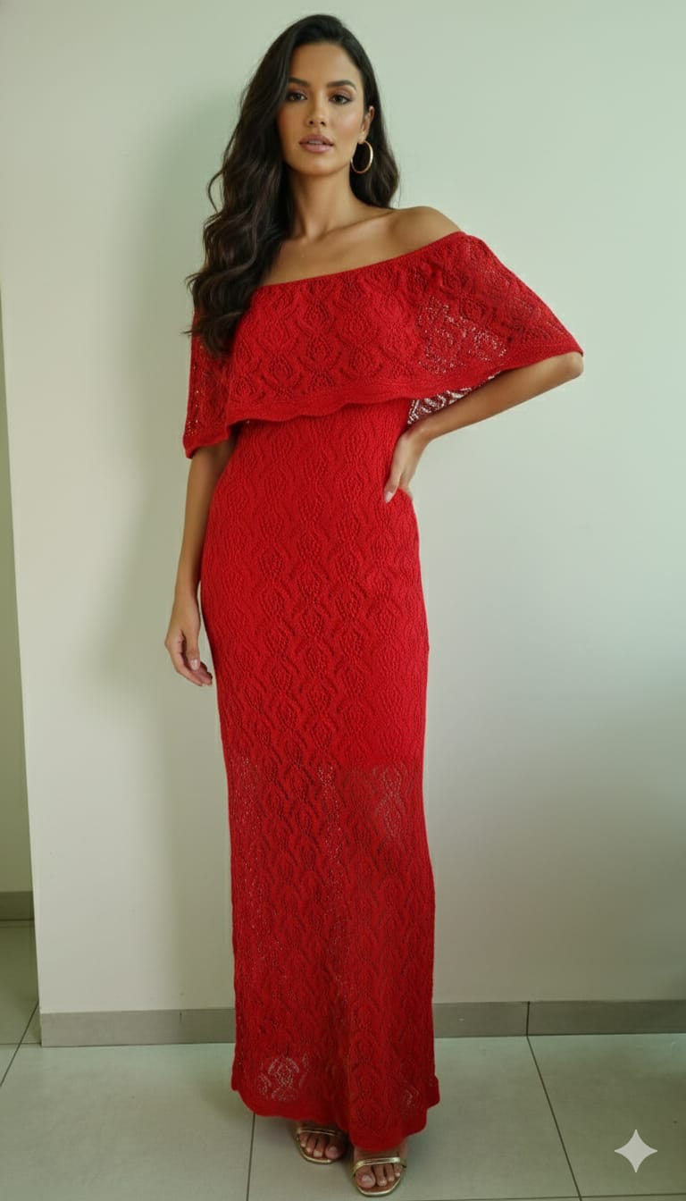 Vestido em tricot ciganinha 