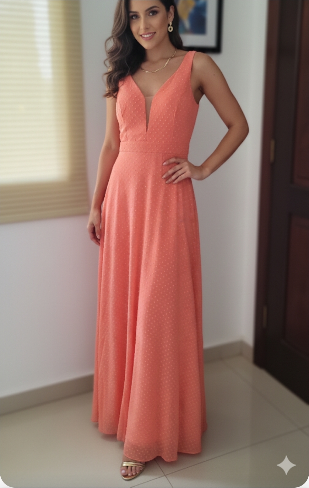 Vestido Longo Coral