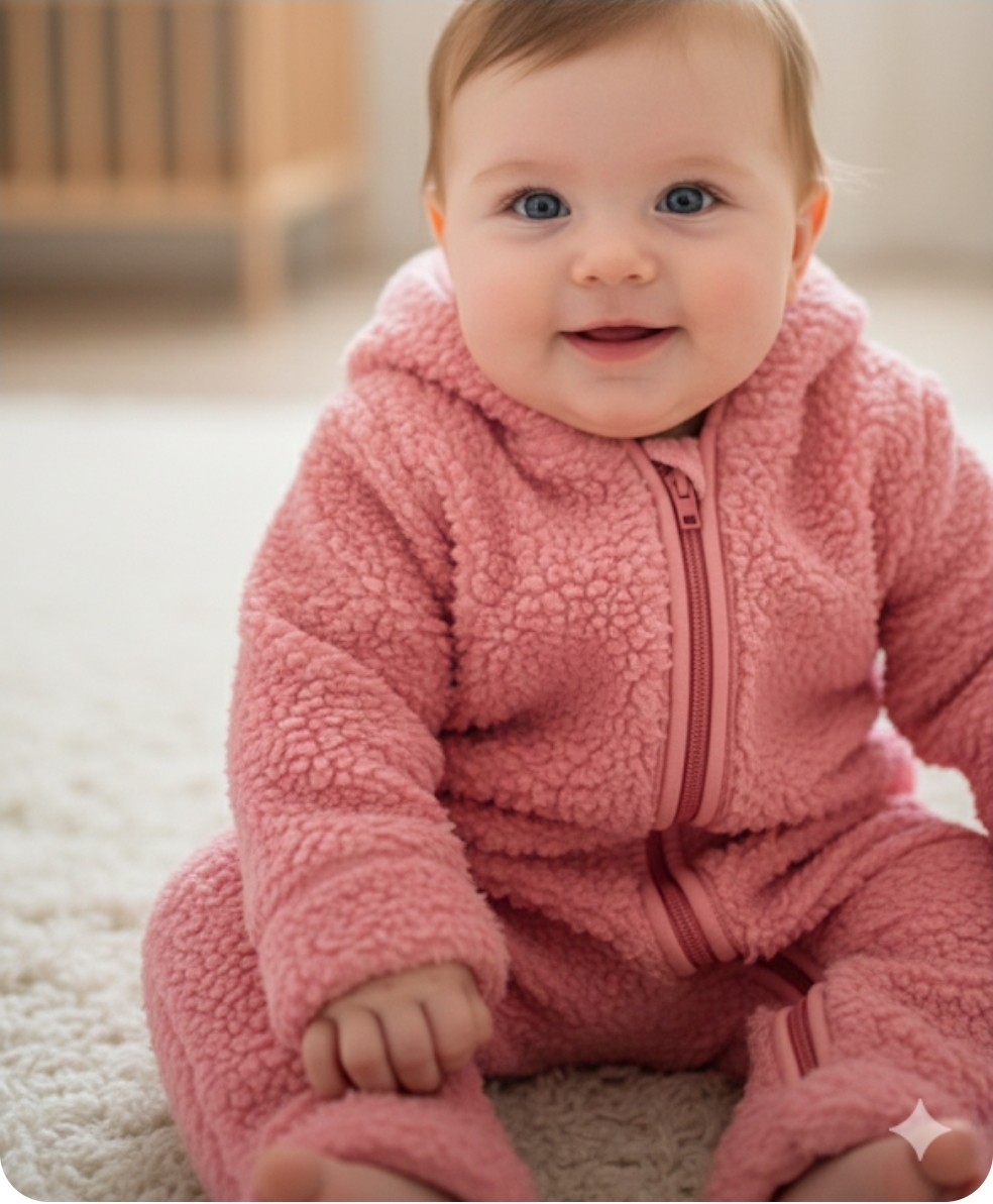 Macacão de bebê ursinho rosa